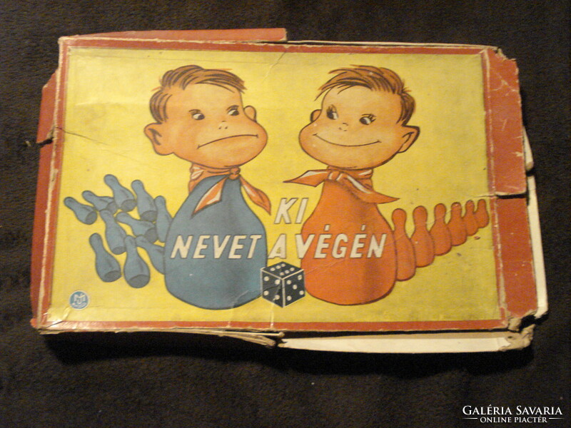 Ki nevet a végén antik társasjáték, kb. 1950-es évekből /hiányos!/