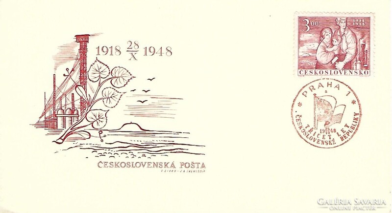 Elsőnapi bélyegek 1948 - Csehszlovák - 8 db