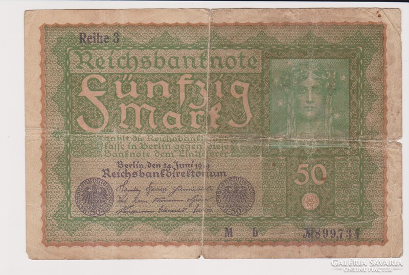 Német Birodalom 50 márka 1919  F