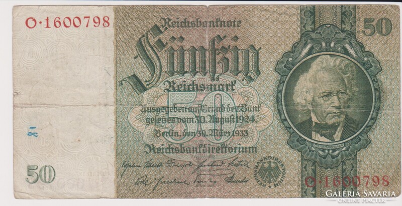 Német Birodalom 50 márka 1933  F