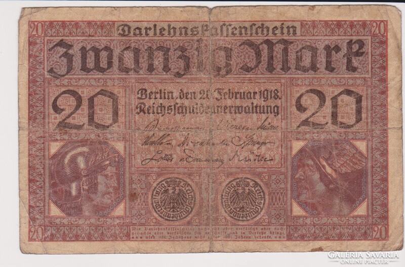 Német Birodalom 20 márka 1918  F