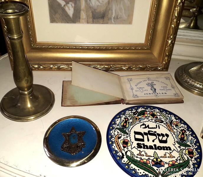 JUDAIKA...festmény, tál, doboz, könyv, gyertyatartó /Jeruzsálem.