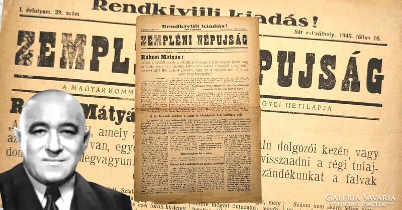 81 ÉVE! Zempléni Népujság 1945.07.16. Amikor a csokoládé csomagolása hordozta a történelem híreit.