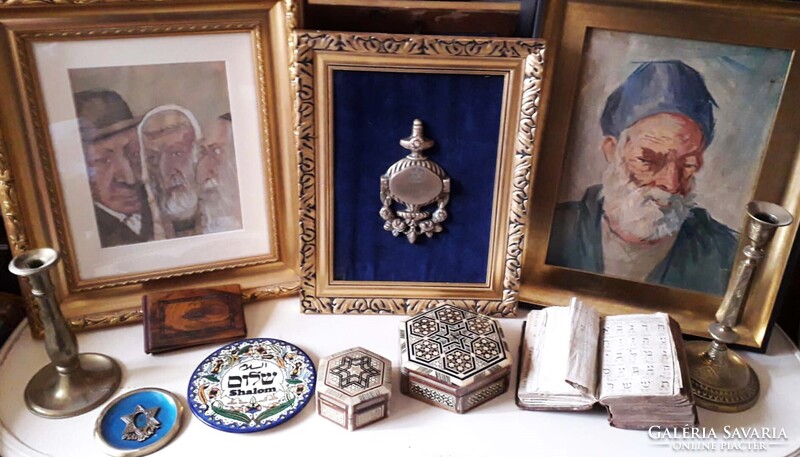 JUDAIKA...festmény, tál, doboz, könyv, gyertyatartó /Jeruzsálem.