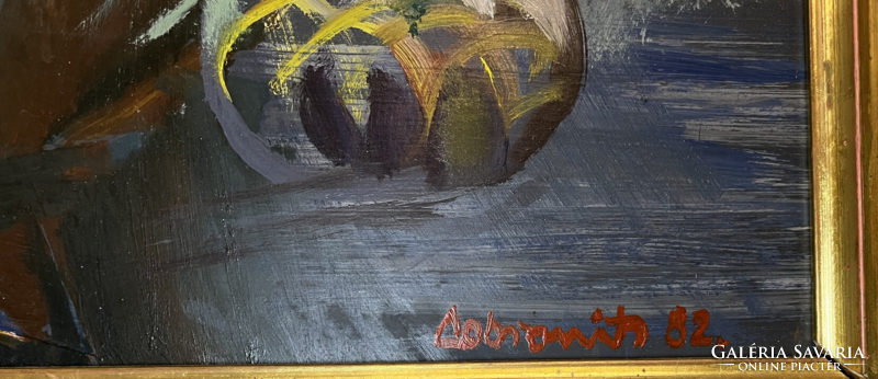 DOBROVITS FERENC, PÁFRÁNYOS CSENDÉLET 1982