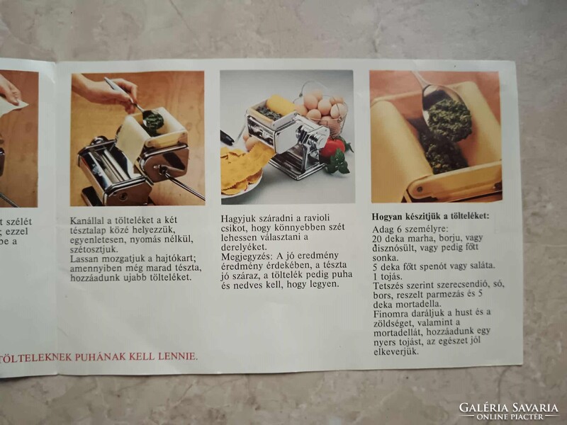 Marcato Atlas tésztagép és nyújtógép + 1 mm, 3 mm, spagetti és a Ravioli 45x45 mm adapter.