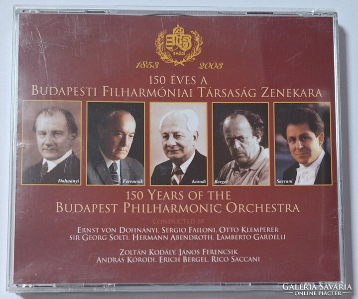 150 éves a Budapesti Filharmóniai Társaság zenekara zenei dupla CD lemez 2003