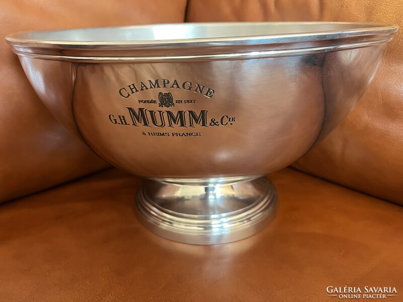 CHAMPAGNE CLUB - G.H. MUMM & Cie 8 palackos ónból készült talapzatos pezsgőhűtő jégtál