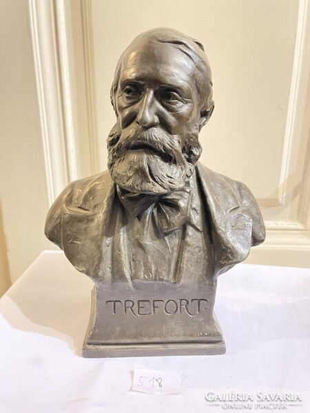Kiss József (1875–1936) Trefort Ágoston mellszobor, bronz 23x12x27cm