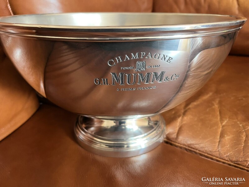 CHAMPAGNE CLUB - G.H. MUMM & Cie 8 palackos ónból készült talapzatos pezsgőhűtő jégtál