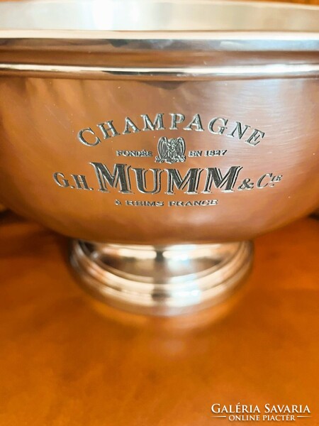 CHAMPAGNE CLUB - G.H. MUMM & Cie 8 palackos ónból készült talapzatos pezsgőhűtő jégtál