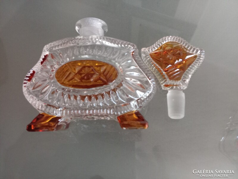 Luxus Art Deco Karl Palda Bomemia Kristály üveg pipere készlet a fésülködő asztalra!