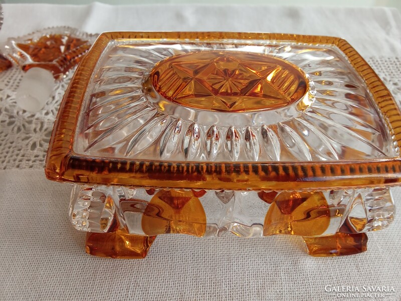Luxus Art Deco Karl Palda Bomemia Kristály üveg pipere készlet a fésülködő asztalra!