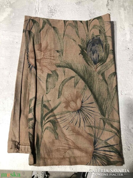 Virágos, pamutvászon konyharuha, kéztörlő