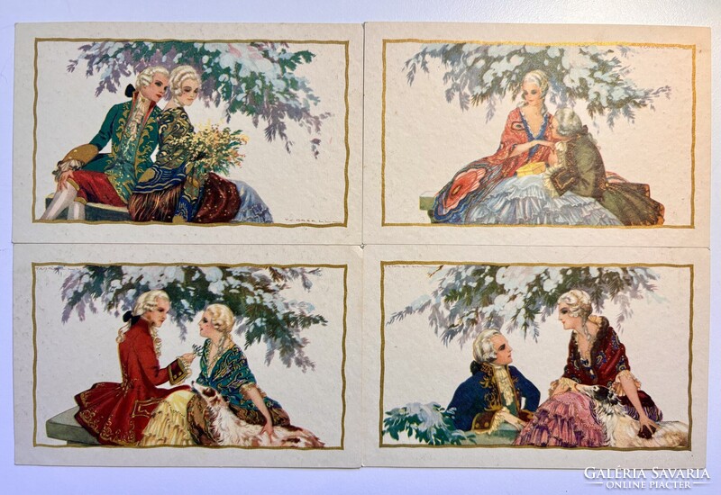 4 db képeslap az 1920-as évekből (T. Corbella)