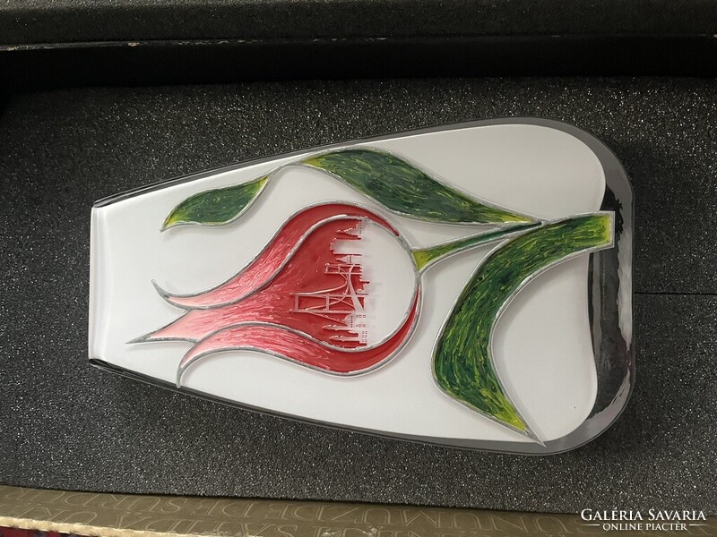 Tulipán városa - kézzel készített, egyedi, limitált Paşabahçe üvegváza