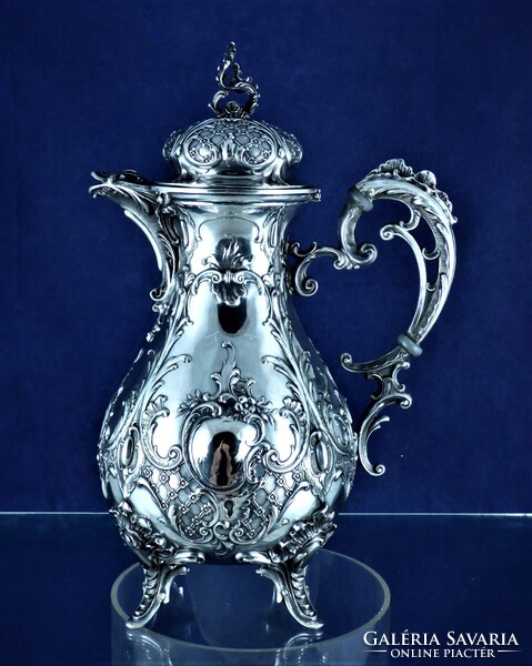 KÁPRÁZATOS, ANTIK EZÜST KIÖNTŐ, NÉMET, CA. 1890!!!