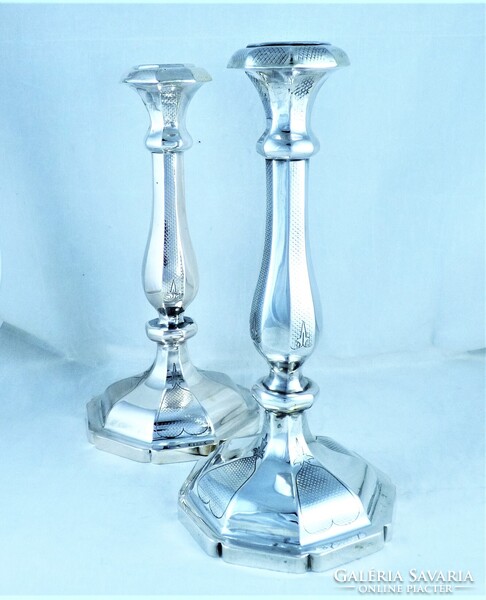 KURIÓZUM!!! ANTIK EZÜST GYERTYATARTÓ PÁR, PEST, 1864!!!