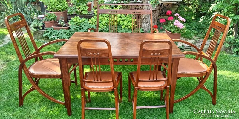 Thonet - Josef Hoffmann Nr. 511 komplett garnitúra, szalon, vagy étkező RITKASÁG!