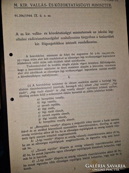 1944, iskolai légoltalmi tájékoztató füzet, ritka