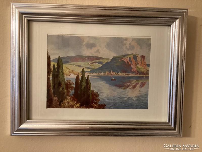 Antik kisméretű nyomat , modern keretben .