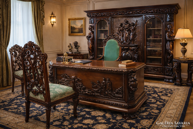 Neoreneszánsz dolgozószoba restaurált