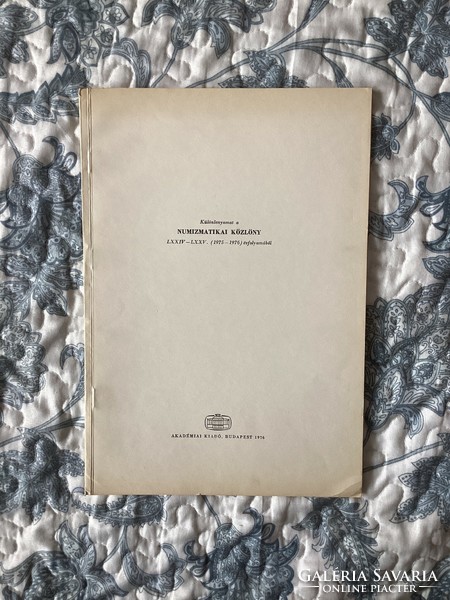 Numizmatikai Közlöny .( Különlenyomat ) .