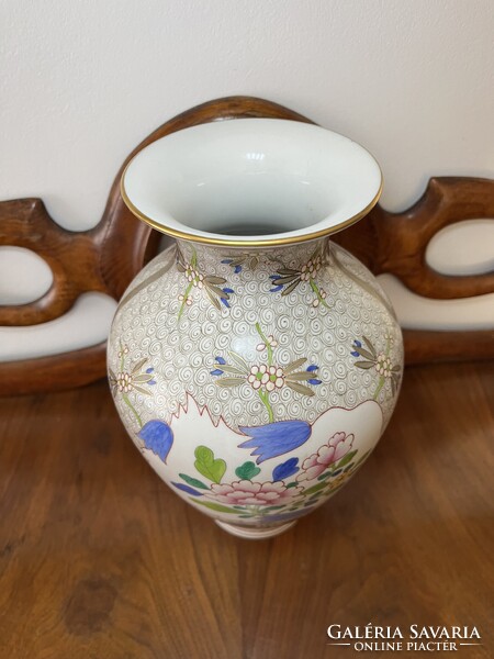GYÖNYÖRŰ, NAGYMÉRETŰ HERENDI CUBASH MINTÁS PORCELÁN VÁZA