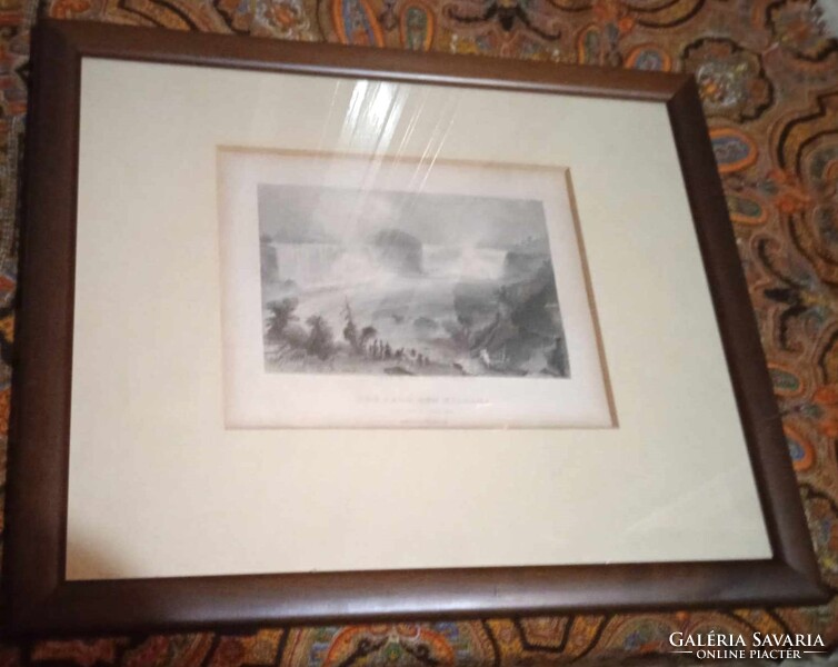 Niagra Falls Black and White Postcard Framed 30cm x34cm. Great Gift Idea