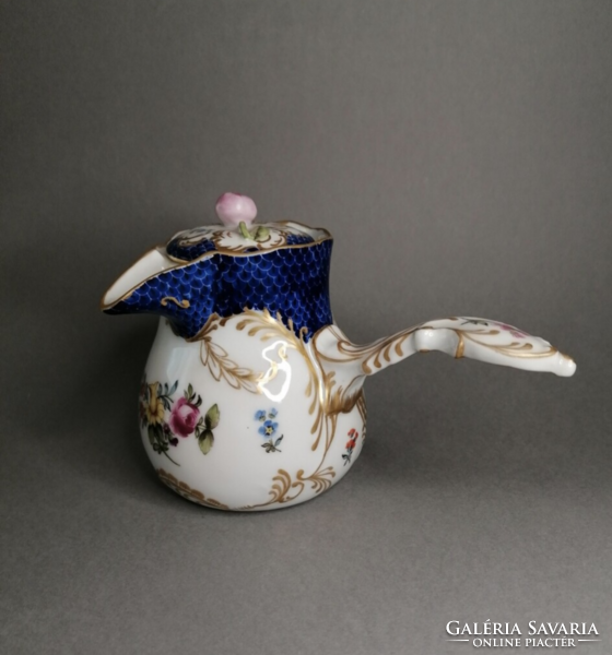GYŰJTŐI DARAB!!!Antik ~1880 jelzett Herendi vagy Sevres porcelán blue fish scale kávés/mokkás csésze