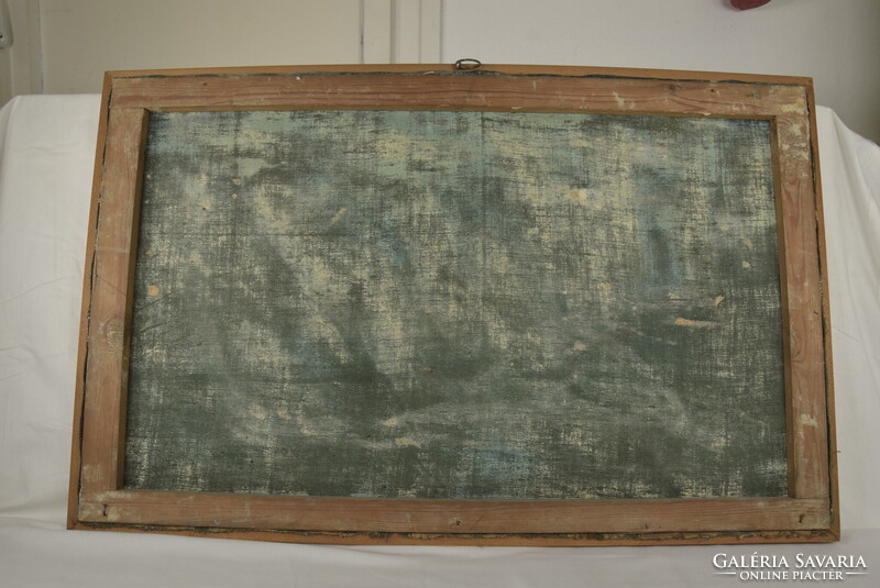 Szigethy jelzéssel: Tájkép, fa keretben -  jelzett festmény 80X50 cm