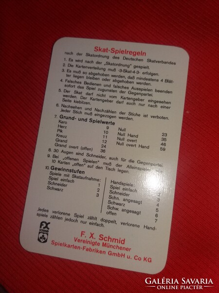 1960'S Régi F. X. SCHMID's MÜNCHEN kártyagyáras BRIDZS kártya dobozával WINSTON USA CIGARETTA
