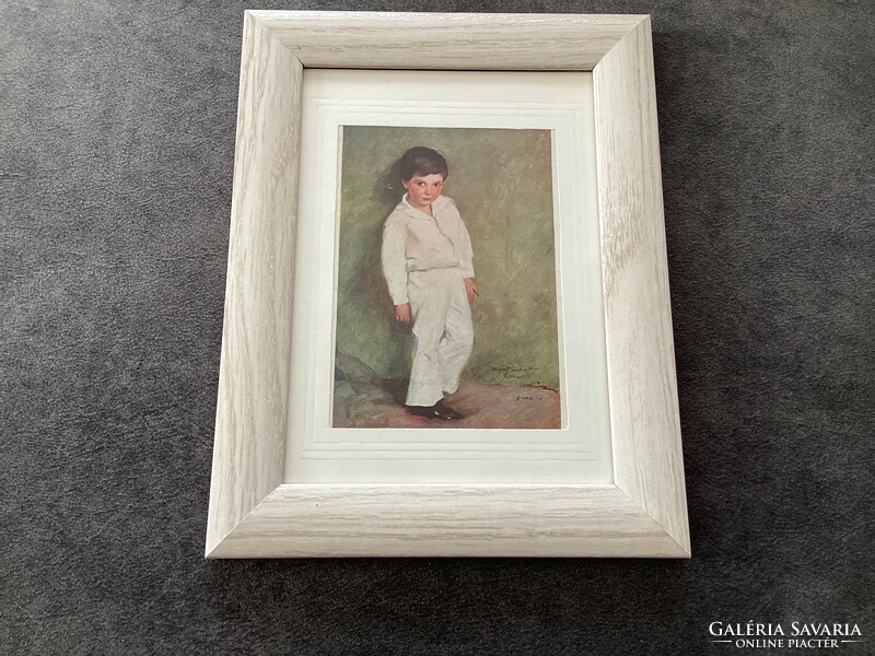 Antik kisméretű nyomat , modern keretben .