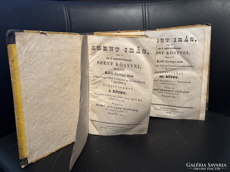 Káldi György-féle katolikus Biblia I. és IV. kötet - 1835, 1836