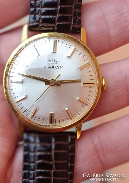 Marvin 18 K arany, férfi karóra. 1960 As évek. Cal 620