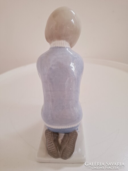 Német Grafenthal Térdelő Kislány Porcelánfigura