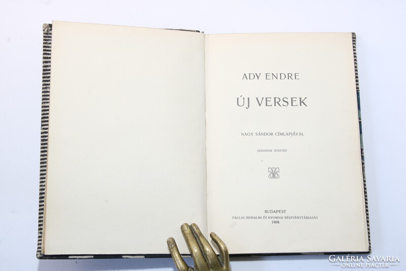 1909 - Ady Endre: Új versek. Nagy Sándor címlapjával. Különleges kötésben Szép példány !!