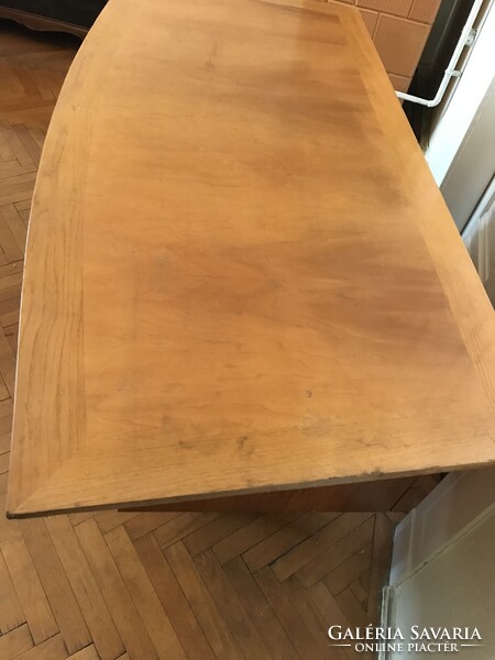 Ritkaság!!Elegáns mid- century modern , varrott műbőrrel díszített íróasztal