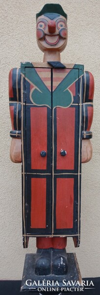 90 CM ANTIK PINOKKIÓ FA SZEKRÉNY/POLC