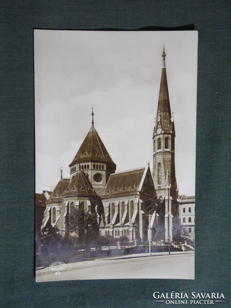 Képeslap,Budapest,Szilágyi Dezső tér református templom látkép,részlet,Csiky fotó kiadás ,1935-