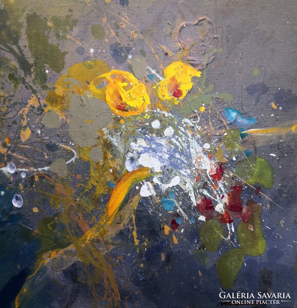 FK/564. – Madarassy György – Virágos absztrakt