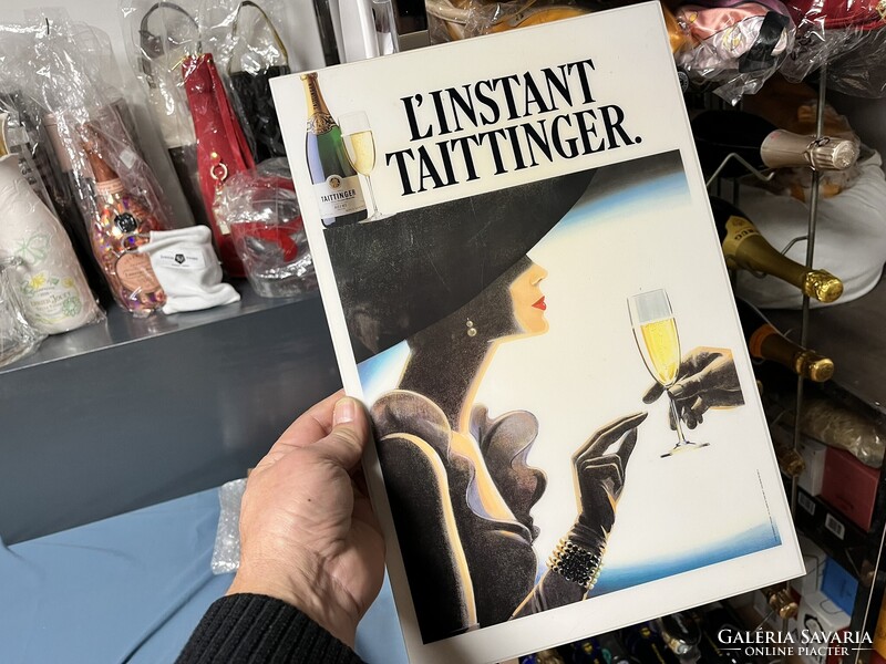 CHAMPAGNE CLUB - L’Instant Taittinger – Ritka, 1980-as évekbeli francia reklámplakát