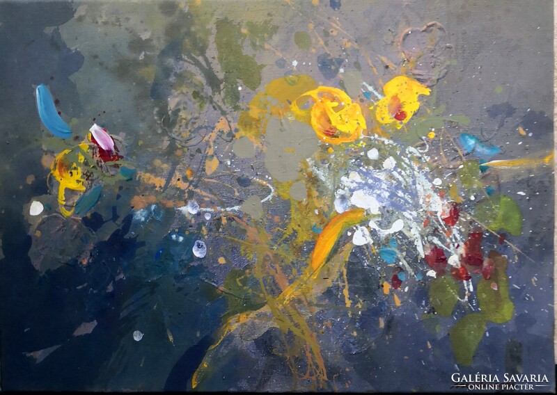 FK/564. – Madarassy György – Virágos absztrakt