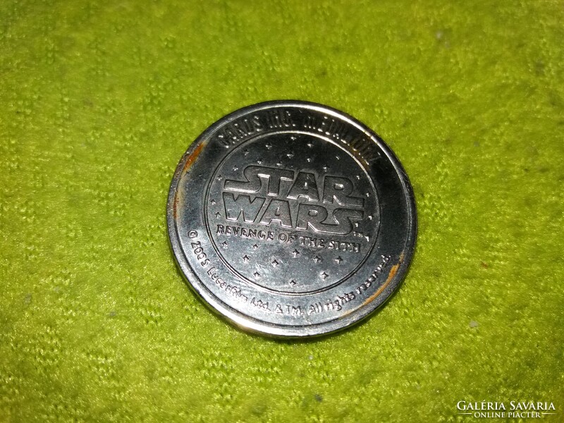 2003. STAR WARS - REVENGE OF THE SITH - LUCASFILM -FILMGYÁRAS TANTUSZ ÉRME RITKA 3cm ÁTMÉRŐ