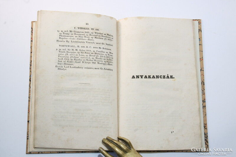 1832 - Gróf Nádasdy Tamás Országos méneskönyv Páratlan ritkaság A lótenyésztés lóversenyzés kezdete!