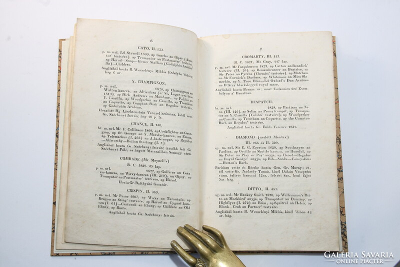 1832 - Gróf Nádasdy Tamás Országos méneskönyv Páratlan ritkaság A lótenyésztés lóversenyzés kezdete!