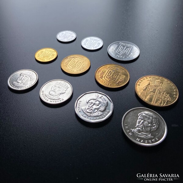 Ukraine - 1 kopyika to 10 hryven - 11 coins - complete set + 1 gryvna 2012