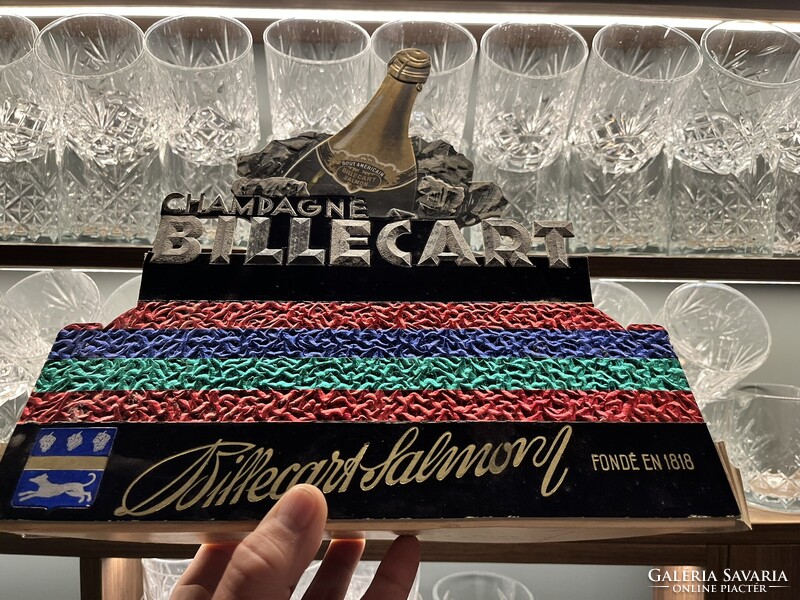 CHAMPAGNE CLUB - Ritka vintage Billecart-Salmon pezsgő reklámtábla az 1960–70-es évekből
