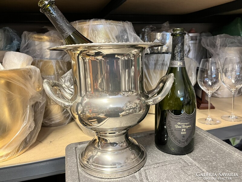CHAMPAGNE CLUB - Medici stílusú ezüstözött pezsgő- és borhűtő jégveder