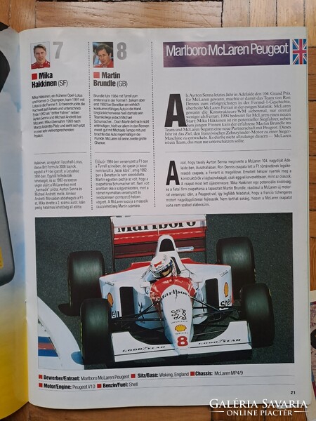 Hungaroring,Forma1, Mogyoród.1994 Marlboro Magyar Nagydíj programfüzet,Belépőjegy,